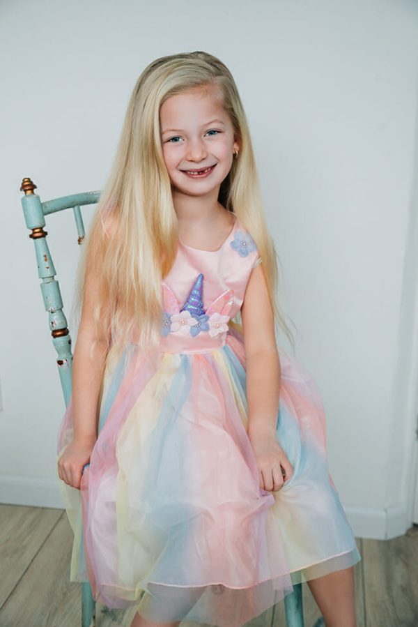 Unicorn jurk + haarband - Eenhoorn- Roze - Afbeelding 3