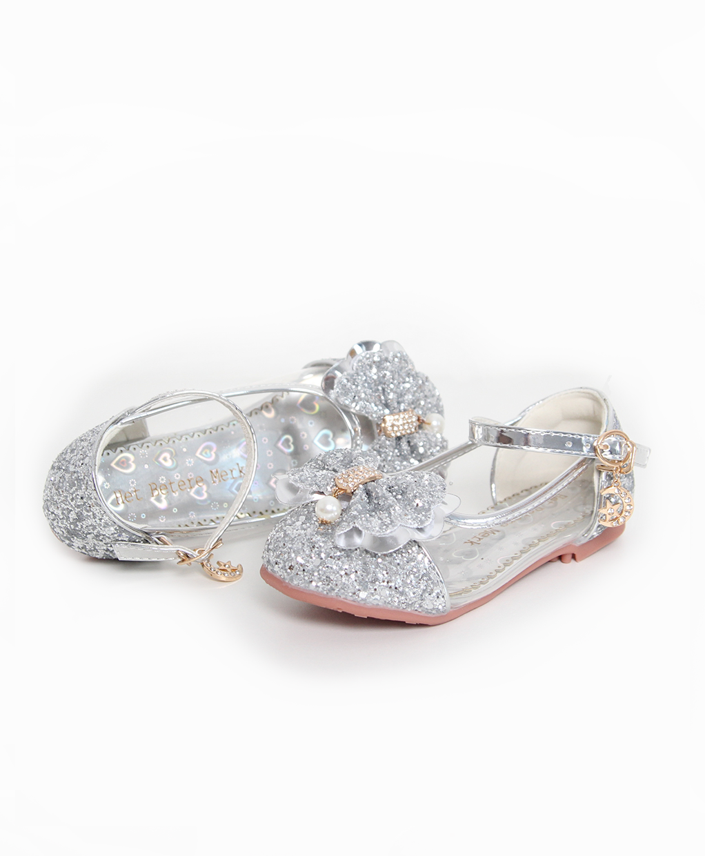 Prinsessen schoenen - Verkleedschoenen - Zilver - Afbeelding 6