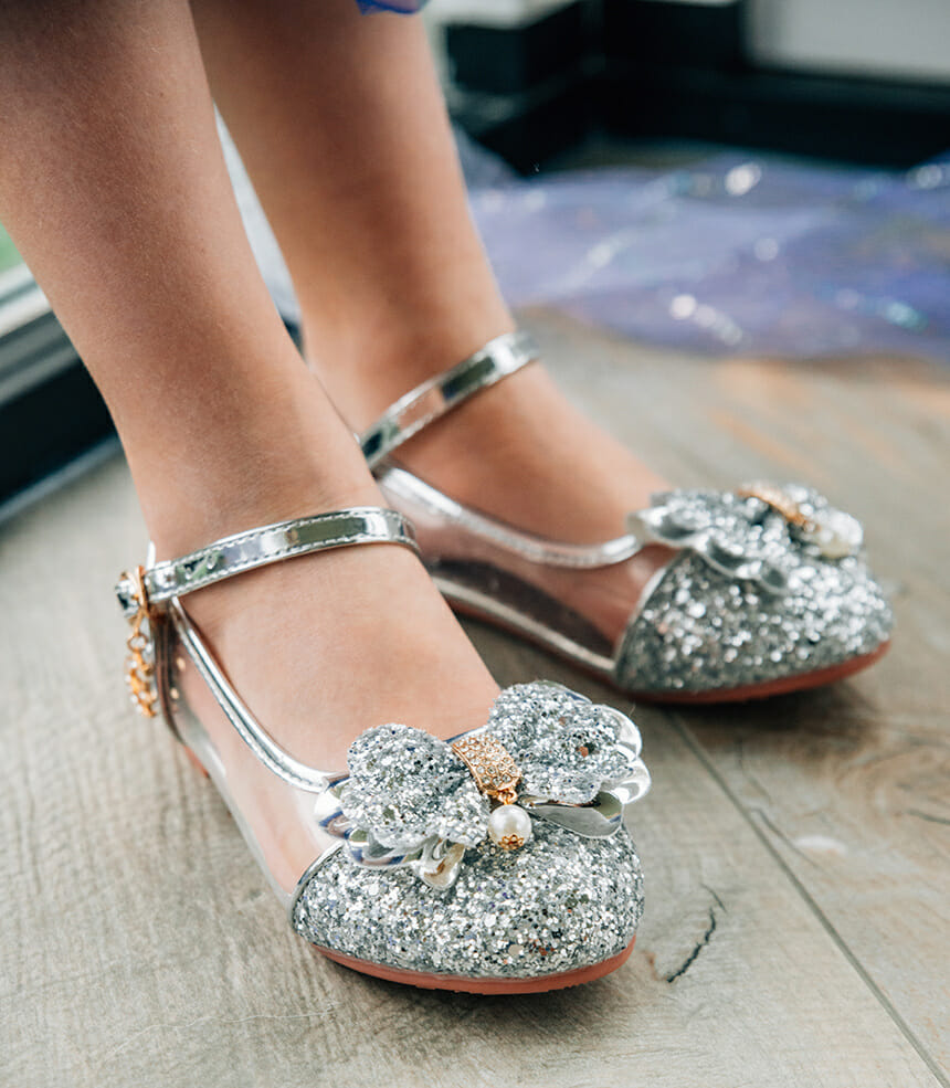 Prinsessen schoenen - Verkleedschoenen - Zilver - Afbeelding 2