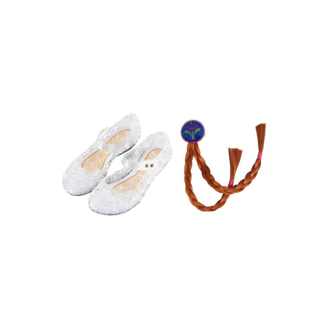 Prinsessenschoenen - Verkleedschoenen Zilver + Frozen blauwe kroon - Afbeelding 4