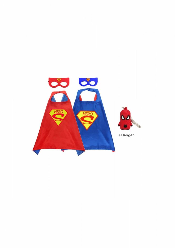 Superman Verkleedpak - 3-Pack - Superheld 2x rood + masker - One Size - maat 98 /128 - 3/9 jaar - Afbeelding 2