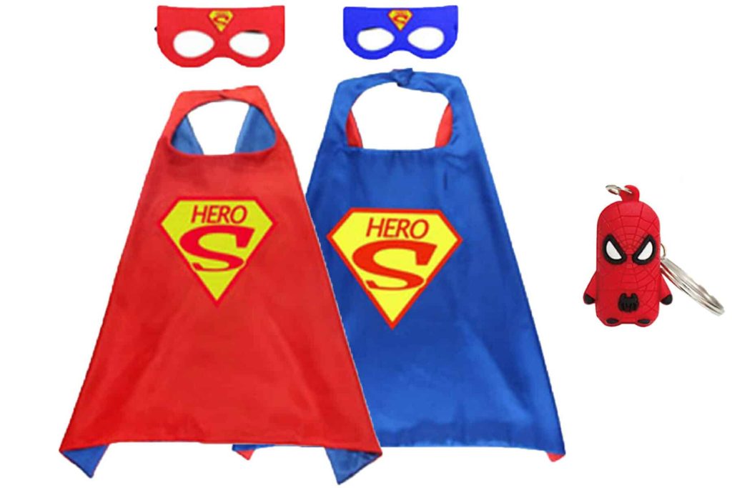 Superman Verkleedpak - 3-Pack - Superheld 2x rood + masker - One Size - maat 98 /128 - 3/9 jaar - Afbeelding 3