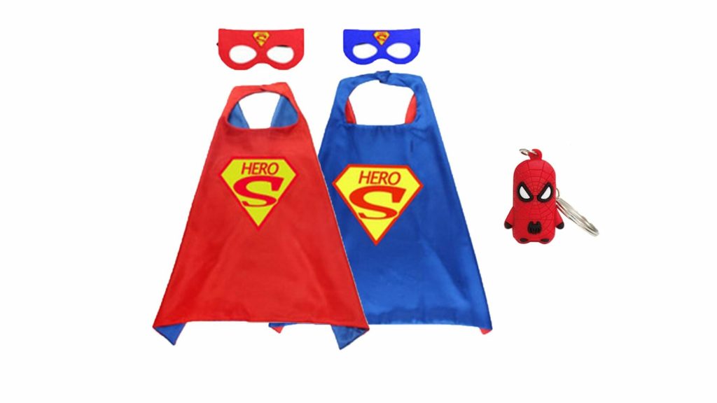 Superman Verkleedpak - 3-Pack - Superheld 2x rood + masker - One Size - maat 98 /128 - 3/9 jaar - Afbeelding 4
