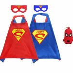 Superman Verkleedpak - 3-Pack - Superheld 2x rood + masker - One Size - maat 98 /128 - 3/9 jaar