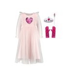 Roze prinsessenjurk + accessoires
