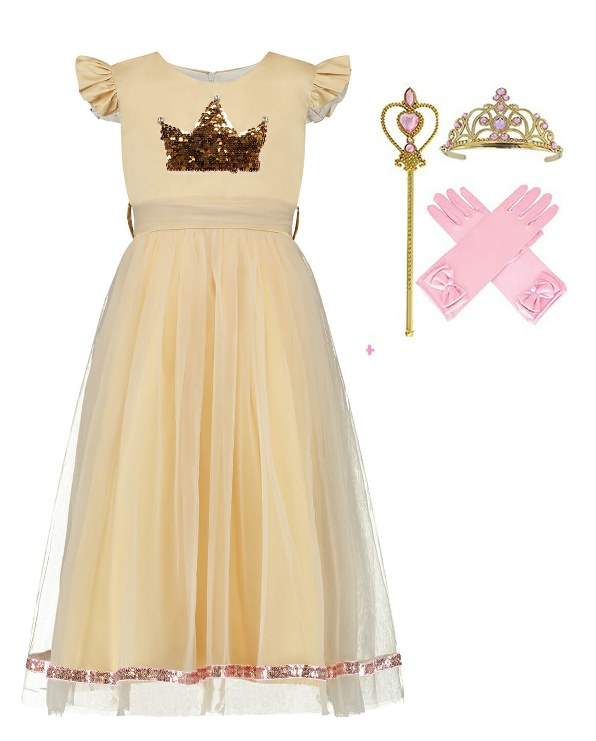 Roze prinsessenjurk + accessoires - Afbeelding 67