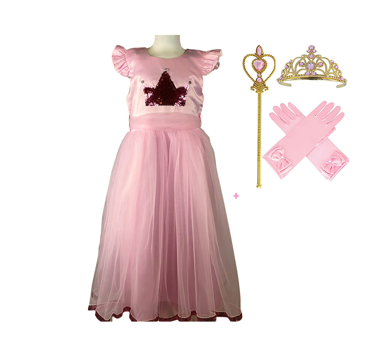 Roze prinsessenjurk + accessoires - Afbeelding 38