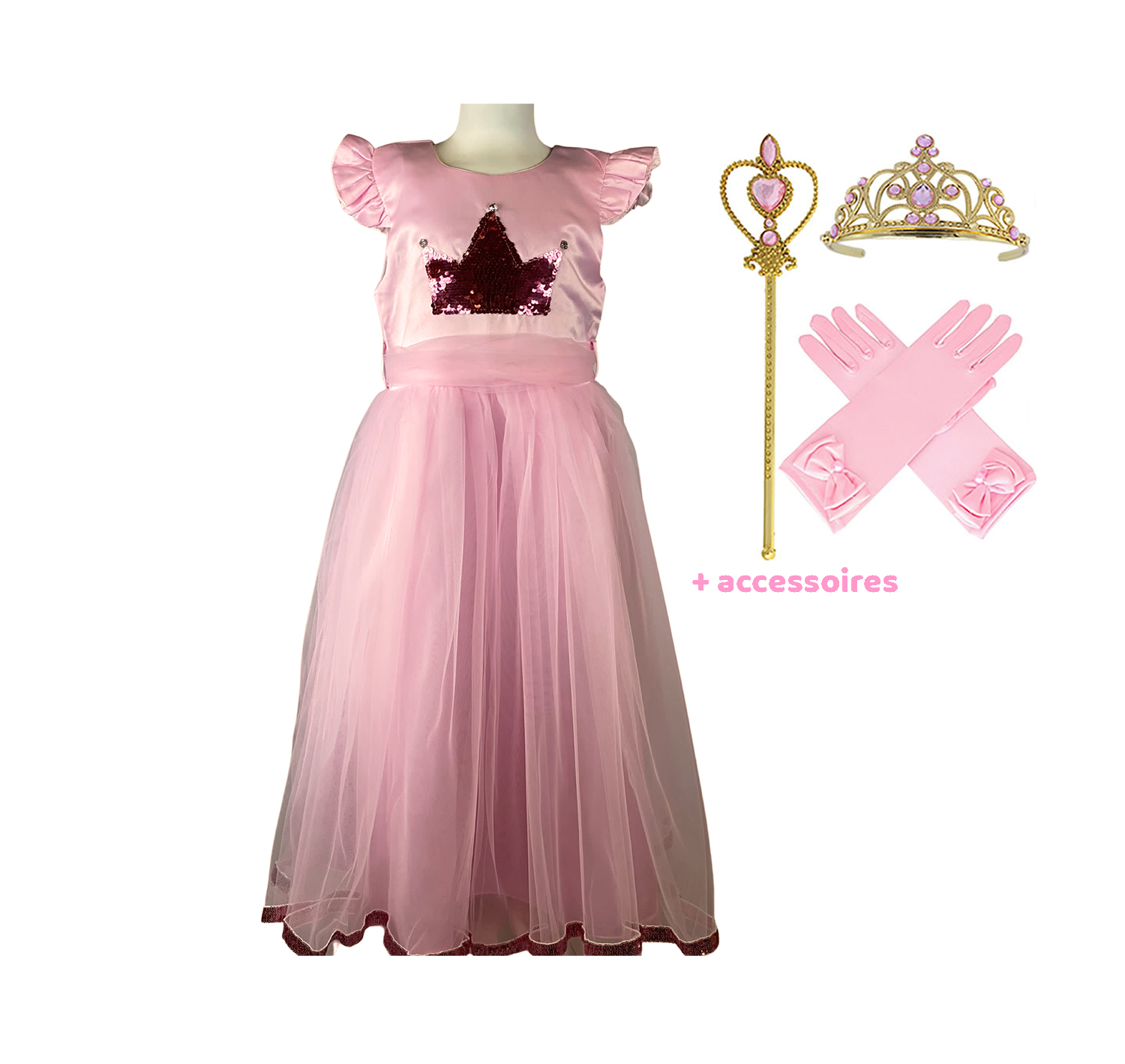 Roze prinsessenjurk + accessoires - Afbeelding 31