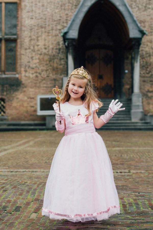 Voordeelpakket - Roze prinsessenjurk + accessoires - Afbeelding 4