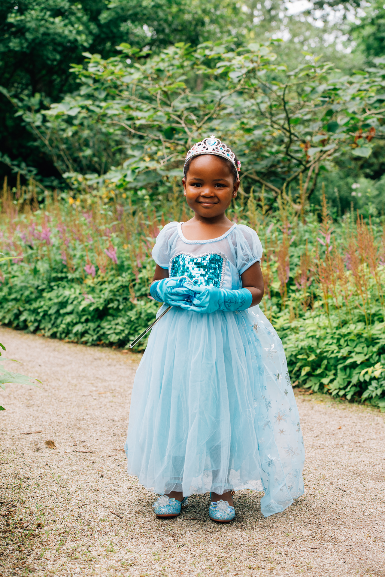 Frozen Elsa prinsessenjurk + Kroon + Toverstaf - Afbeelding 2