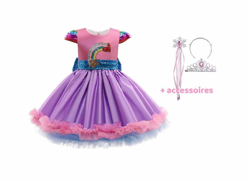Prinsessenjurk Pailletten Jurk - Paars/Roze -Toverstaf / Kroon