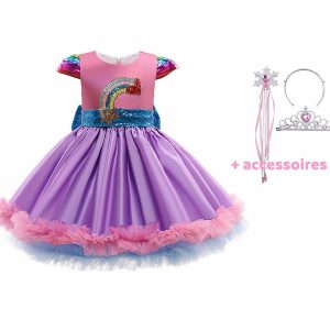 Prinsessenjurk Pailletten Jurk - Paars/Roze -Toverstaf / Kroon