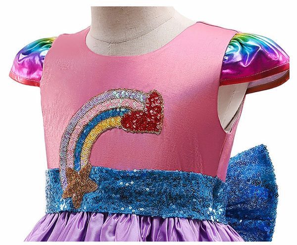 Prinsessenjurk Pailletten Jurk - Paars/Roze -Toverstaf / Kroon - Afbeelding 3