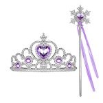 Het Betere Merk - Paarse Prinsessenschoenen + Kroon + Toverstaf - Verkleedschoenen Meisje