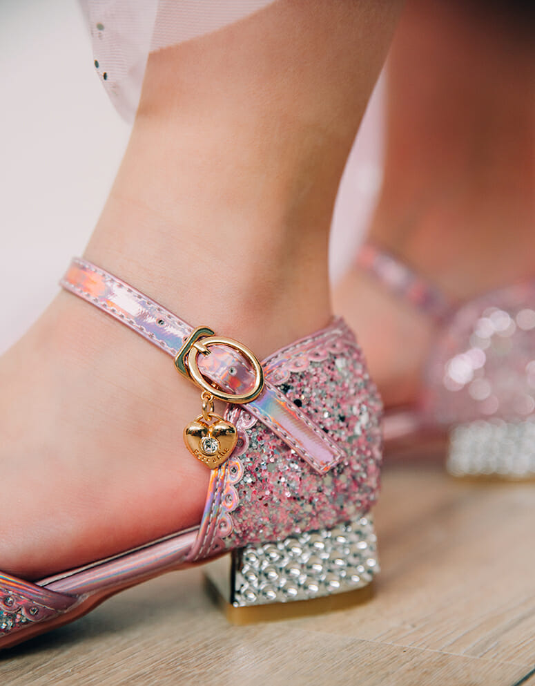 Prinsessen schoenen + handschoenen - verkleedschoenen meisje - roze - Afbeelding 7