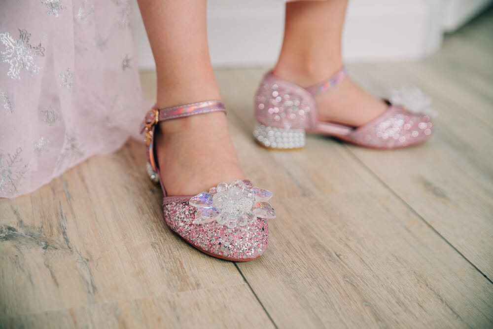 Prinsessen schoenen + handschoenen - verkleedschoenen meisje - roze - Afbeelding 6