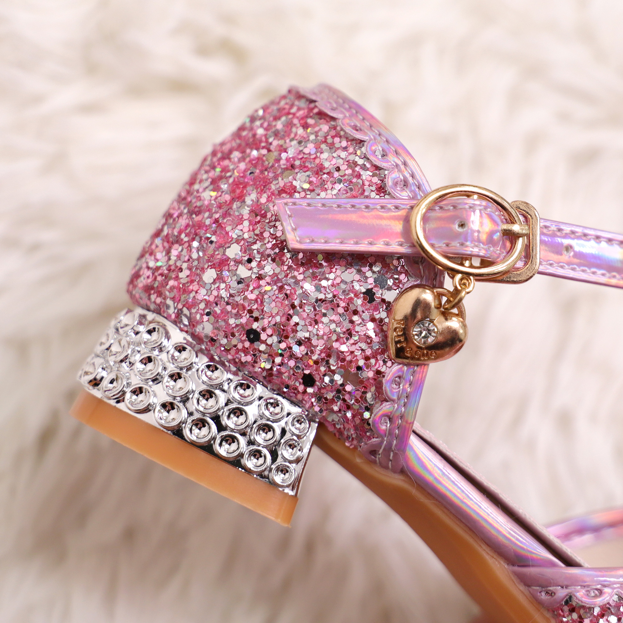 Prinsessen schoenen + handschoenen - verkleedschoenen meisje - roze - Afbeelding 4