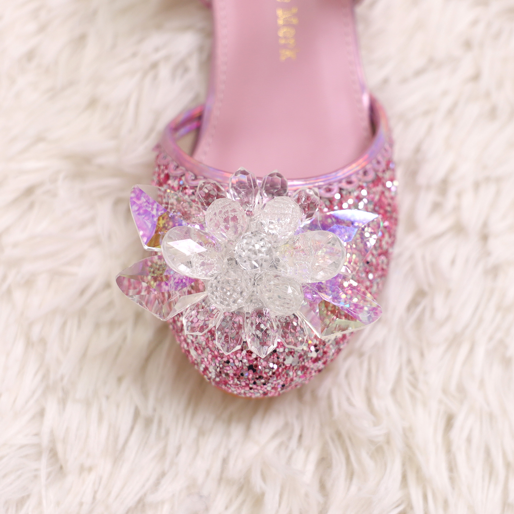 Prinsessen schoenen + handschoenen - verkleedschoenen meisje - roze - Afbeelding 3