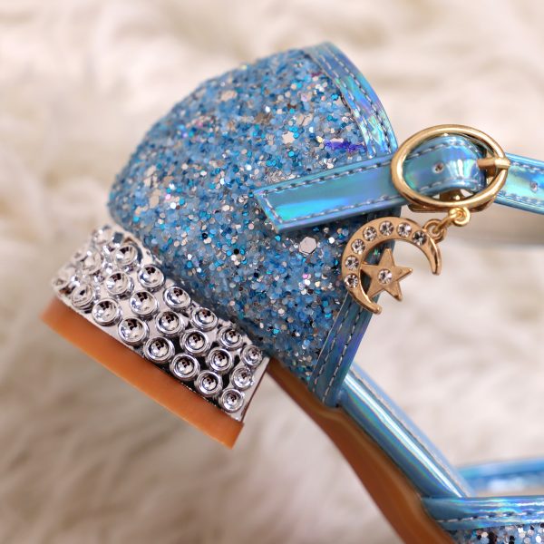 Prinsessen schoenen  + kroon + toverstaf - verkleedschoenen meisje - blauw - Afbeelding 5