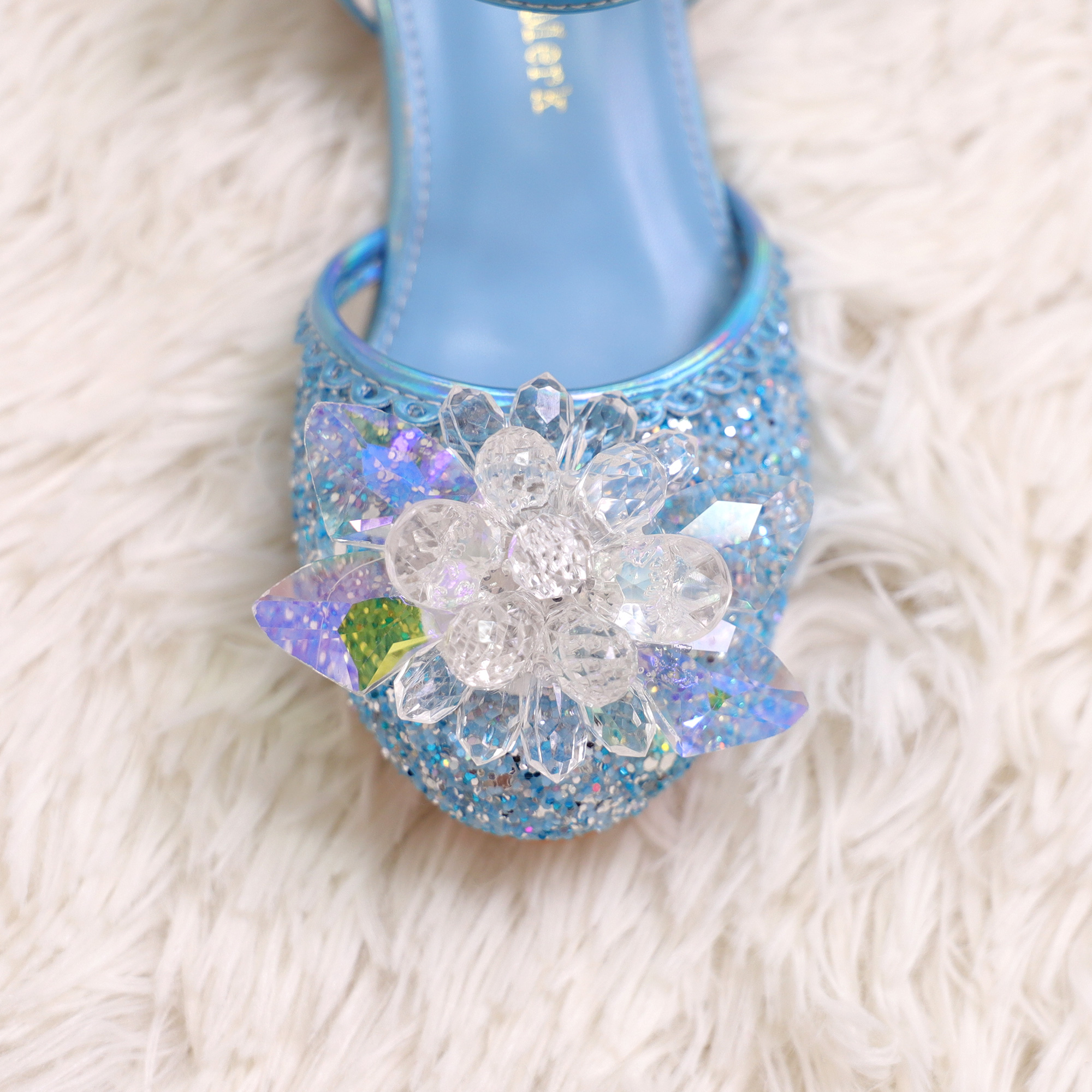 Prinsessen schoenen + kroon + toverstaf - verkleedschoenen meisje - blauw - Afbeelding 3