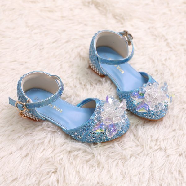 Prinsessen schoenen  + kroon + toverstaf - verkleedschoenen meisje - blauw - Afbeelding 2