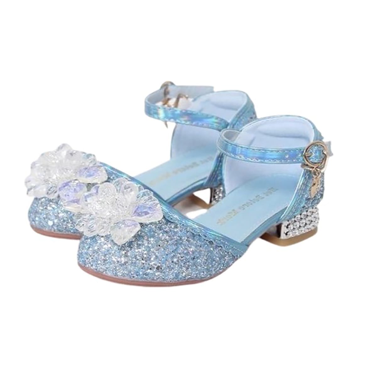 Prinsessen schoenen + kroon + toverstaf - verkleedschoenen meisje - blauw