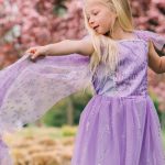 Frozen Elsa Jurk - Prinsessenjurk Meisje - Kroon + Toverstaf + Elsa Vlecht + Prinsessen Handschoenen - Paars