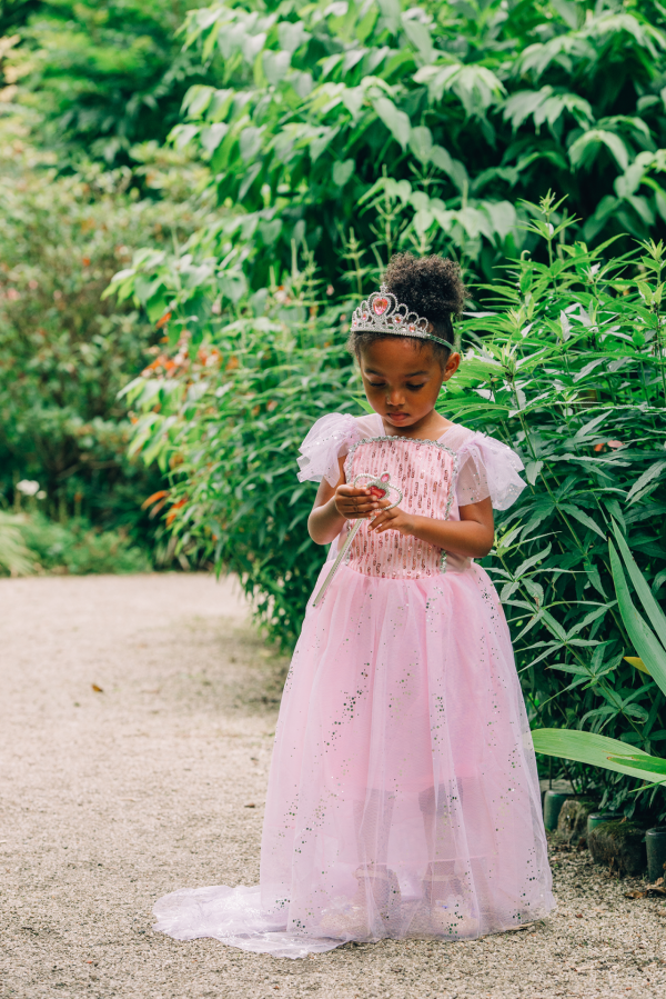 Compleet Frozen Elsa roze pakket - jurk + prinsessenschoenen + accessoires - Afbeelding 3