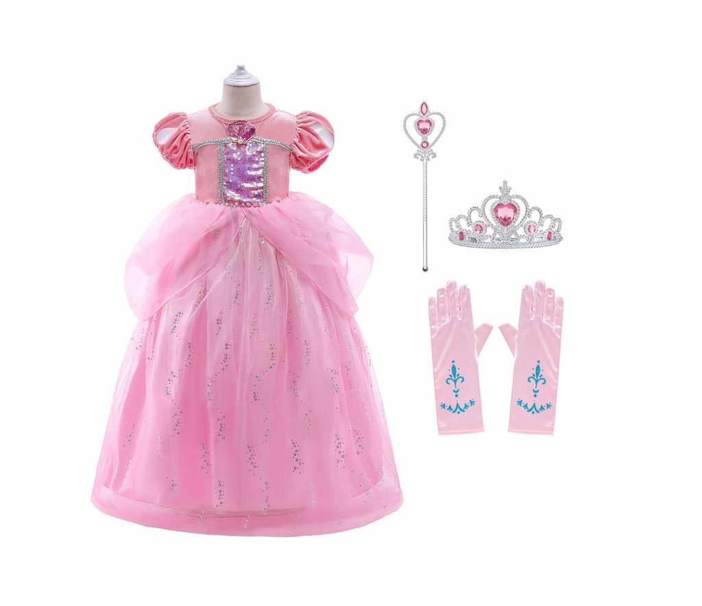 Zeemeermin jurk - Ariel -  Tiara, Toverstaf, Handschoenen - Afbeelding 15