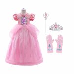 Zeemeermin jurk - Ariel -  Tiara, Toverstaf, Handschoenen