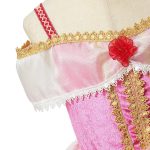 Doornroosje + kroon + toverstaf - roze prinsessenjurk