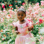 Doornroosje jurk vlinders + accessoires
