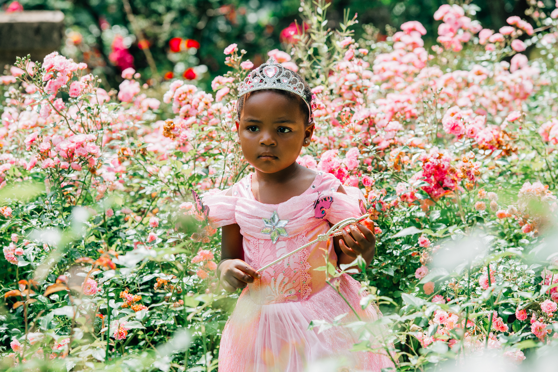 Doornroosje jurk vlinders + accessoires - Afbeelding 8