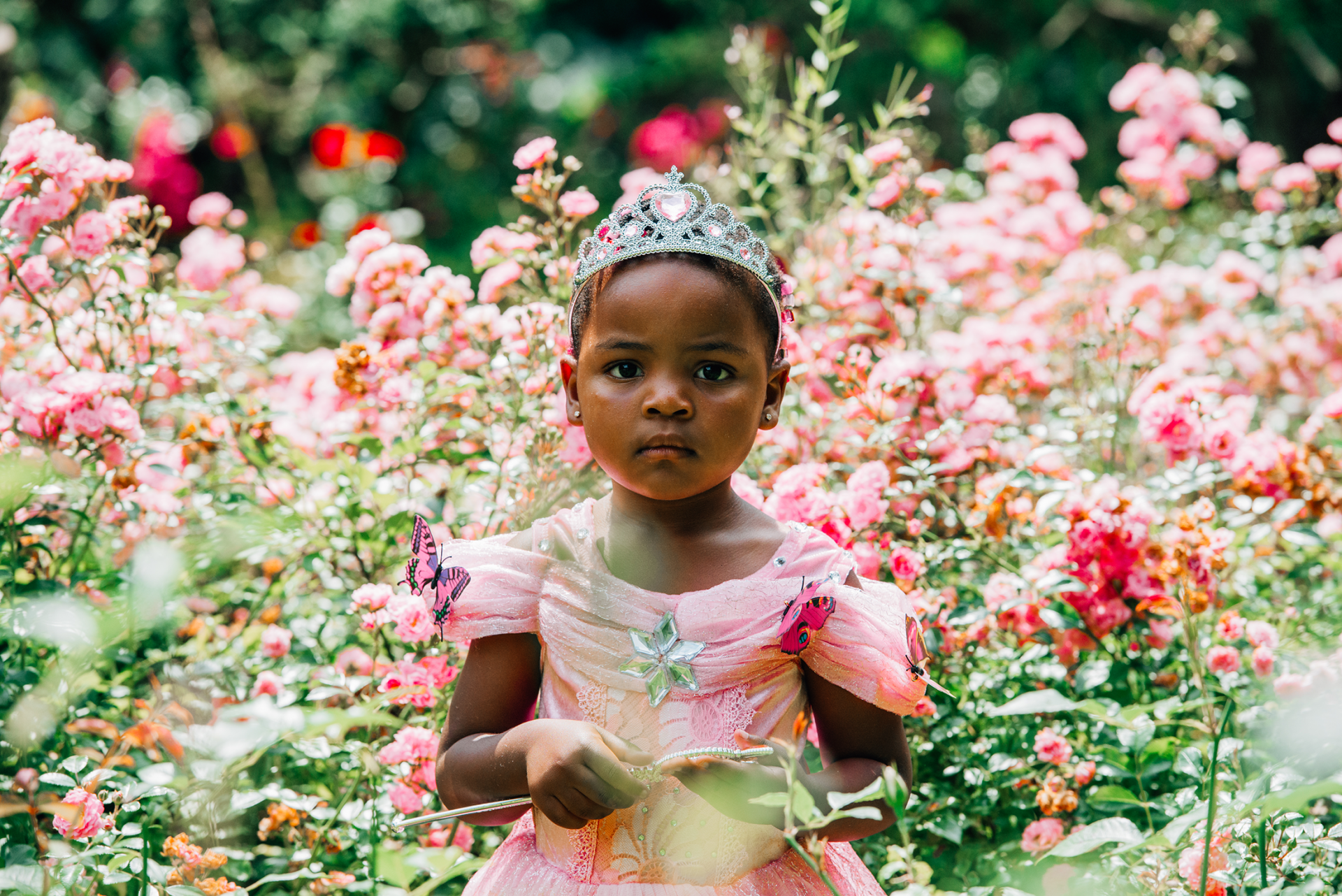 Doornroosje jurk vlinders + accessoires - Afbeelding 3