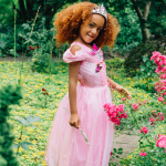 Doornroosje jurk vlinders + accessoires