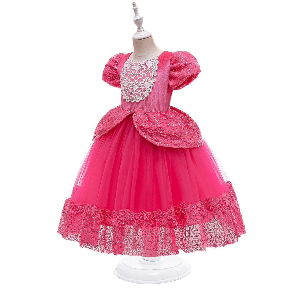 Doornroosje - roze prinsessenjurk - verkleedjurk - accessoires - Afbeelding 12