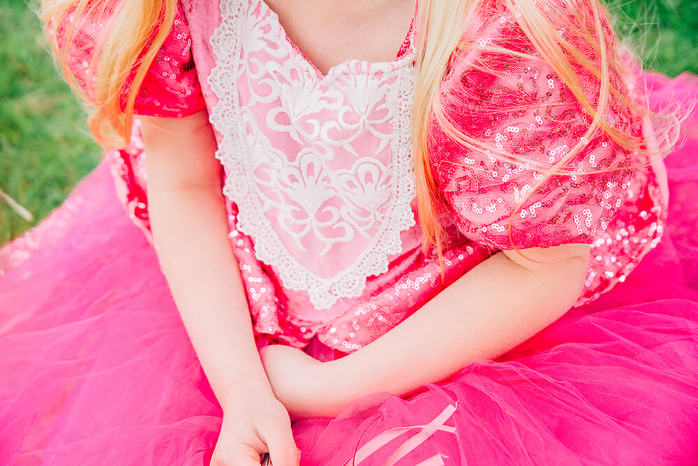 Doornroosje - roze prinsessenjurk - verkleedjurk - accessoires - Afbeelding 7