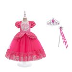 Doornroosje - roze prinsessenjurk - verkleedjurk - accessoires