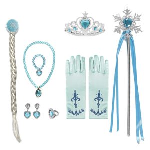 Frozen Elsa Accessoireset - Kroon - Handschoenen - Elsa Vlecht - Toverstaf - Juwelen
