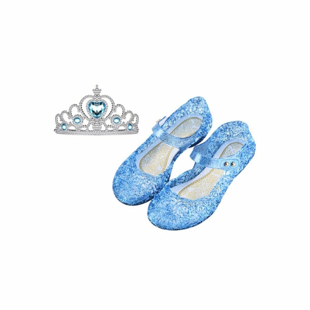 Prinsessenschoenen - Verkleedschoenen Blauw + Frozen blauwe kroon
