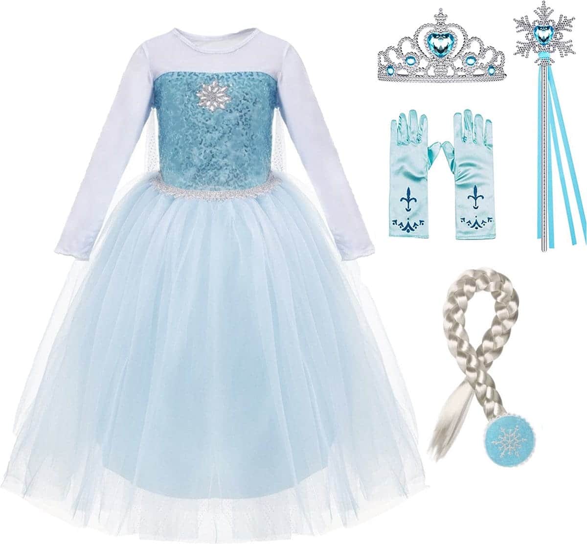 Frozen Elsa jurk + kroon - luxe prinsessenjurk - Afbeelding 33