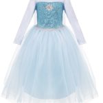 Frozen Elsa jurk + kroon - luxe prinsessenjurk