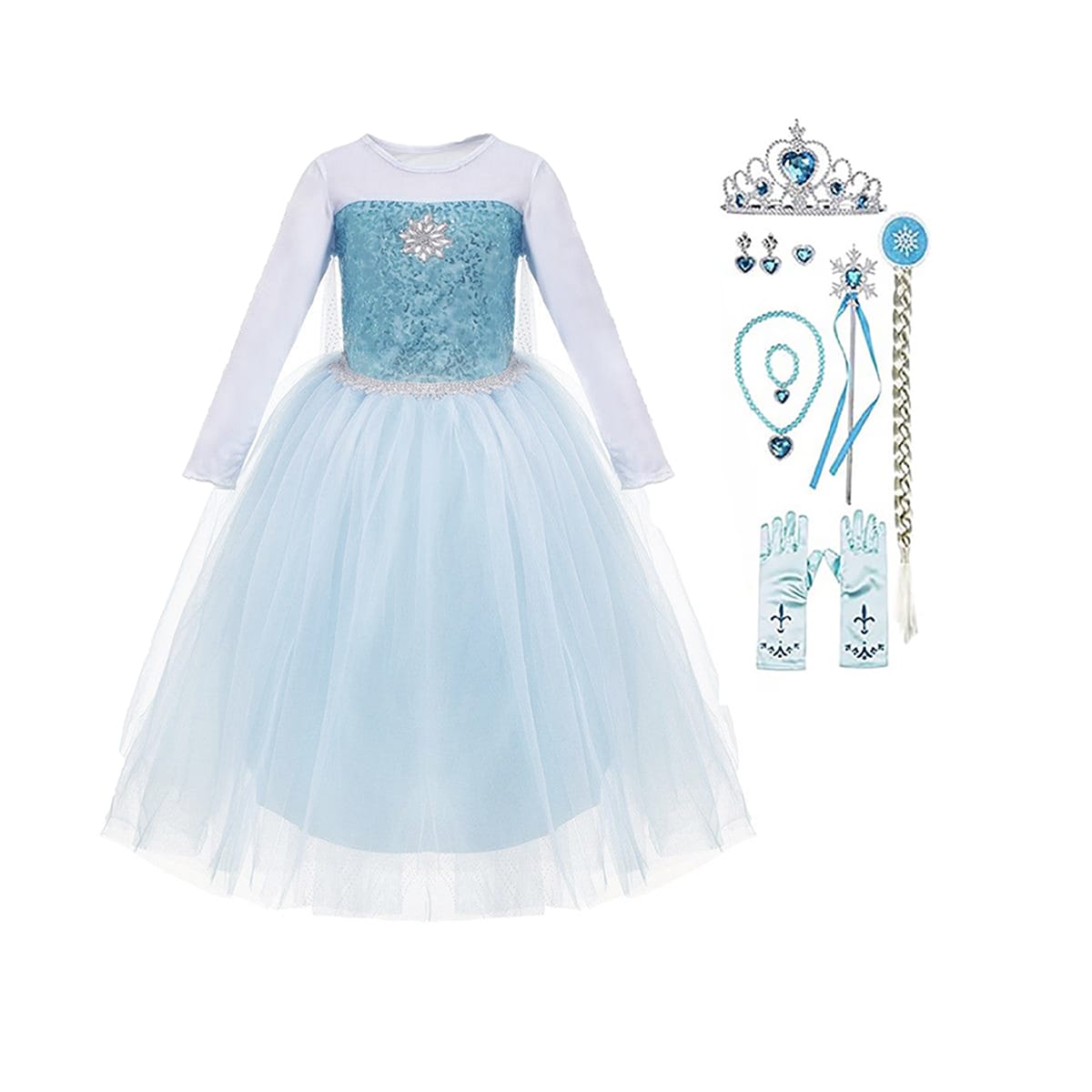 Frozen Elsa jurk + kroon - luxe prinsessenjurk - Afbeelding 31