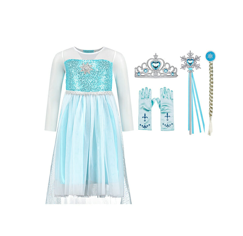 Frozen Elsa jurk + kroon - luxe prinsessenjurk - Afbeelding 29