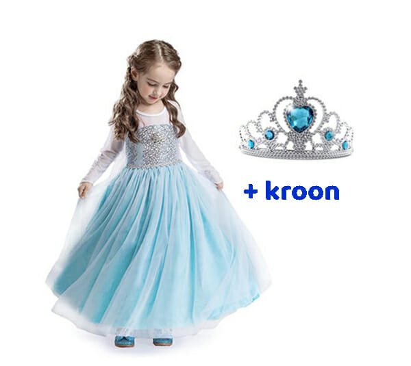 Frozen Elsa jurk + kroon - luxe prinsessenjurk - Afbeelding 23