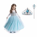 Frozen Elsa jurk + kroon - luxe prinsessenjurk