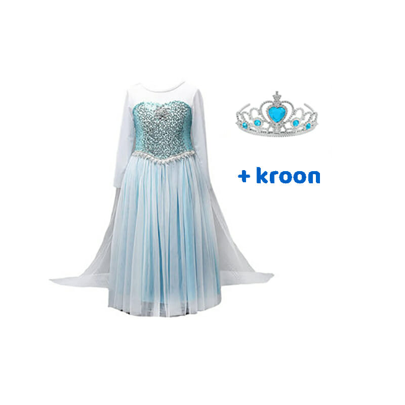 Frozen Elsa jurk + kroon - luxe prinsessenjurk - Afbeelding 11