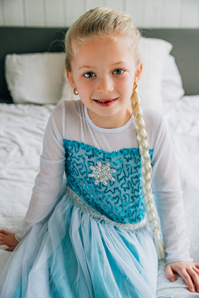 Frozen Elsa jurk + kroon - luxe prinsessenjurk - Afbeelding 7