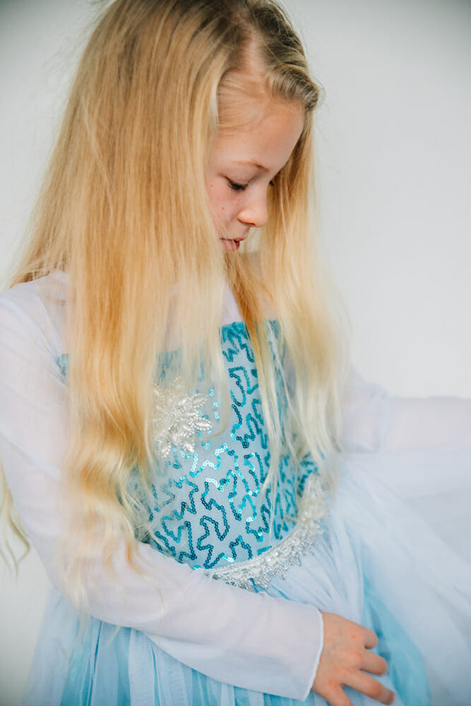 Frozen Elsa jurk + kroon - luxe prinsessenjurk - Afbeelding 8