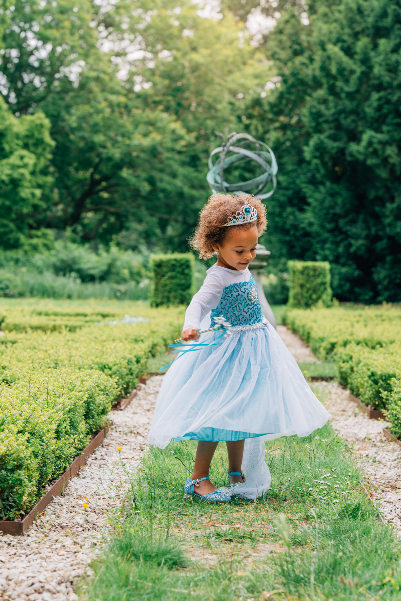 Frozen Elsa jurk + kroon - luxe prinsessenjurk - Afbeelding 2